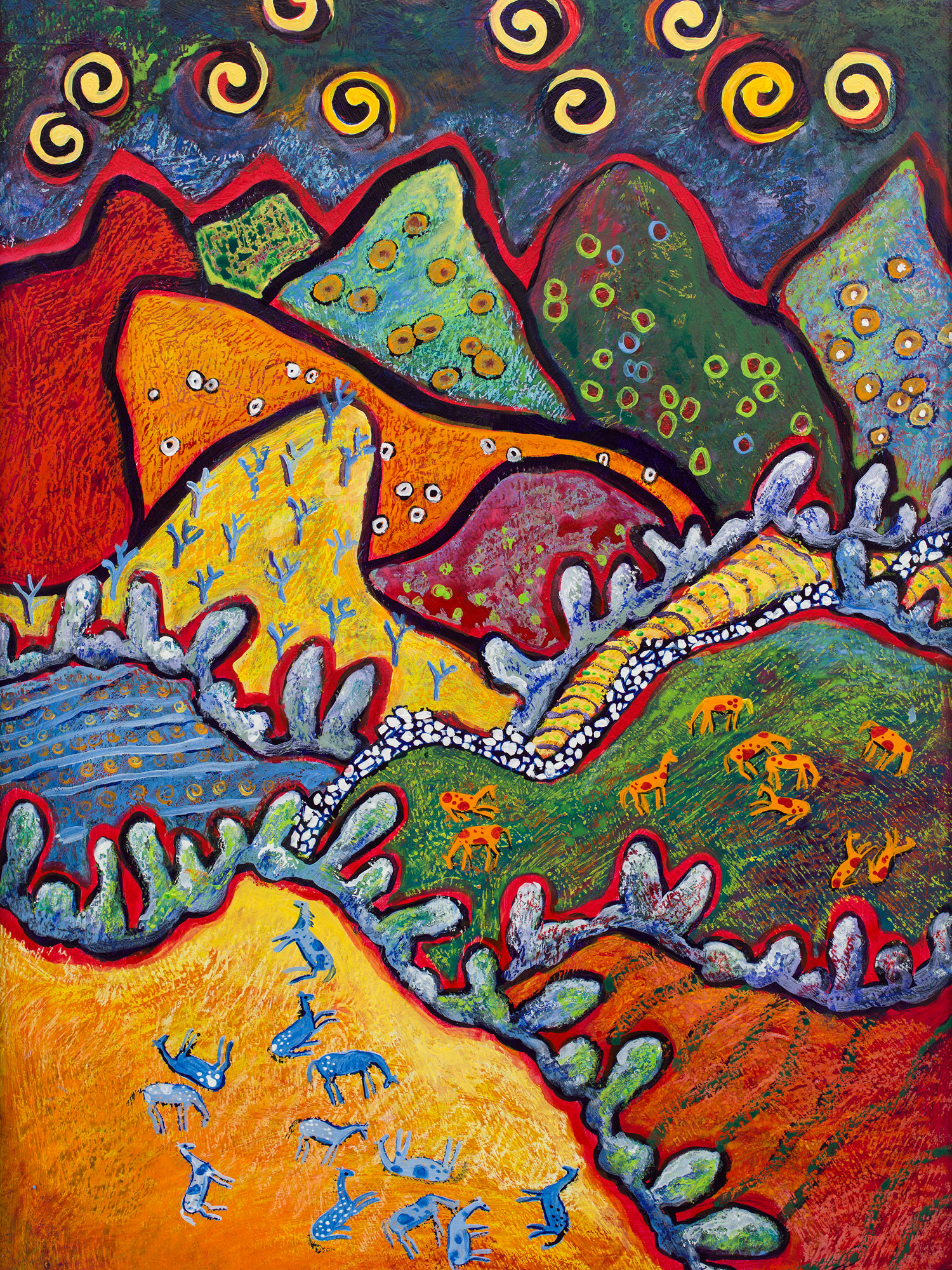 Whimsical Landscape at Night