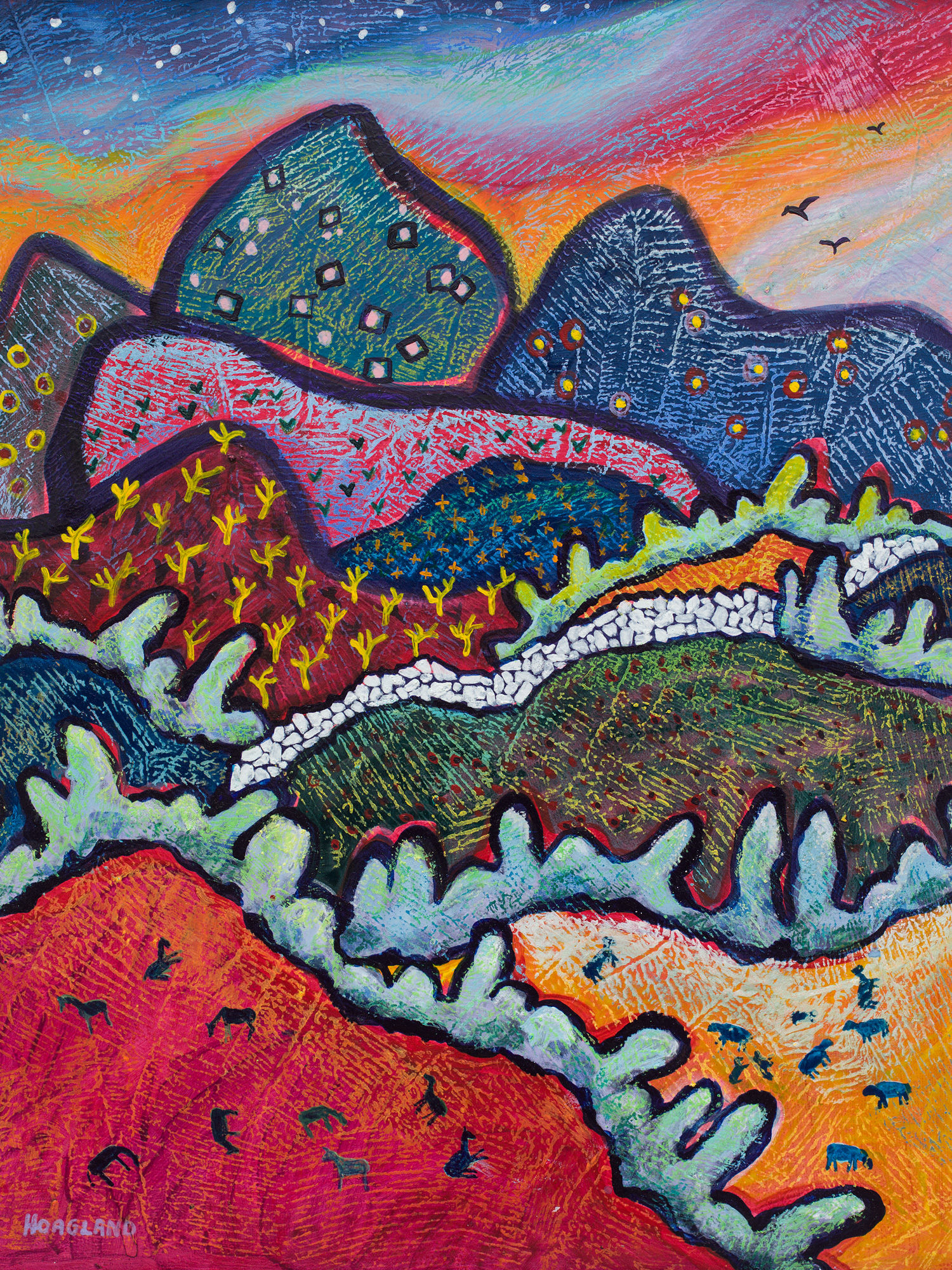 Whimsical Landscape at Sundown